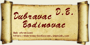 Dubravac Bodinovac vizit kartica